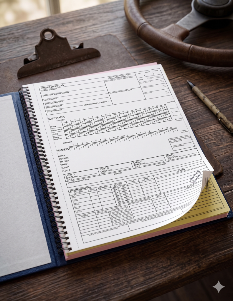 Trucking business driver logbook